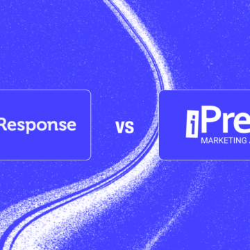 SystemsAlternatives - iPresso vs. getresponse A blue background comparison graphic featuring GetResponse and iPresso, representing the transition from email-focused marketing to advanced customer data platform (CDP) and omnichannel automation.